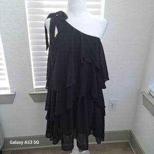 Elegant Black One Shoulder Dress